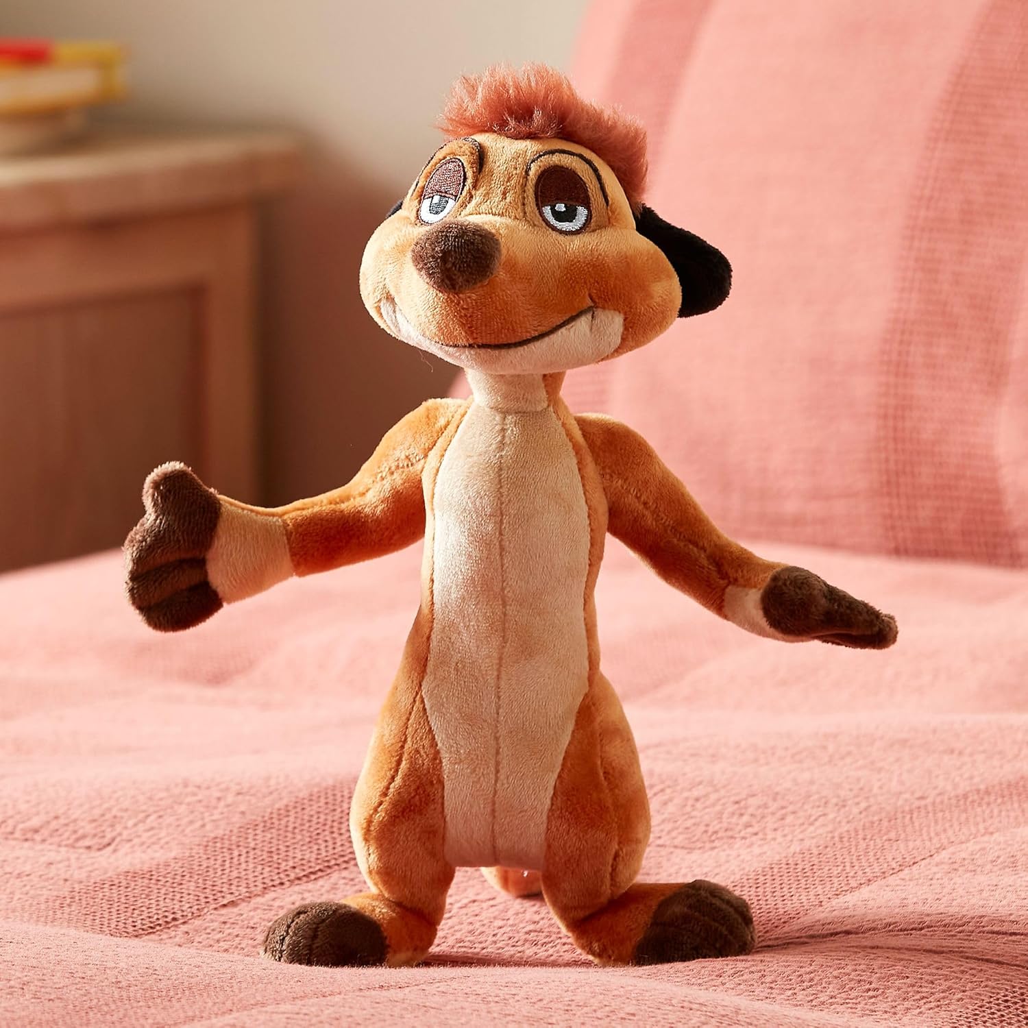 Disney Store Official Timon Soft Toy, The Lion King, Meerkat, 25cm/9.8”, Small Cuddly Animal Kids Plush Character Figure, Suitable for Ages 0+-1