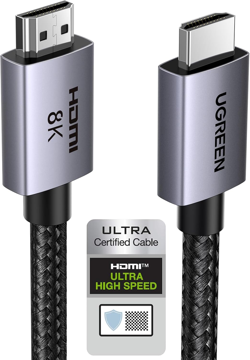 UGREEN HDMI 2.1 Cable Certified 10K 8K 4K 1440P@240/165/120Hz eARC HDR Dolby Vision Atmos HDCP 2.3 48Gbps Ultra High Speed Short Compatible with PS5 Xbox Series X/S Laptop TV Soundbar Monitor PC(0.5M)