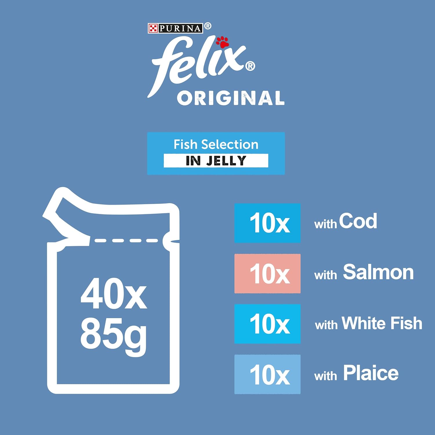 FELIX ORIGINAL Fish Favourites in Jelly Wet Cat Food 40x85g-1