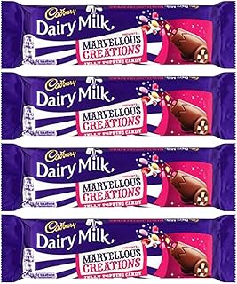 Chocolate Bars Bundle Consisting of Dairy Milk Marvellous Creations Jelly Beans Popping Candy Chocolate Bar 47g (4 Pack)