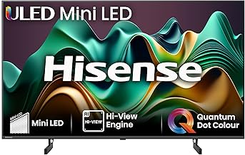 Hisense 50 Inch 4K Mini-LED TV 50U6NQTUK - Quantum Dot Colour, Dolby Vision Atmos, Hi-View Engine, FilmMaker Mode, Vidaa OS with Voice Control, Freely, Youtube, Netflix and Disney+ (2024 Model)