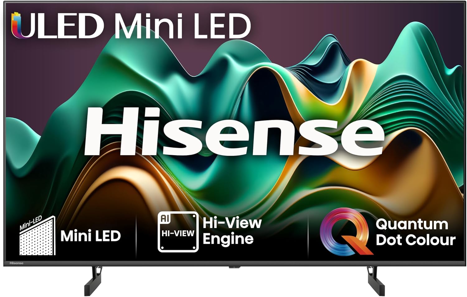 Hisense 50 Inch 4K Mini-LED TV 50U6NQTUK - Quantum Dot Colour, Dolby Vision Atmos, Hi-View Engine, FilmMaker Mode, Vidaa OS with Voice Control, Freely, Youtube, Netflix and Disney+ (2024 Model)-0