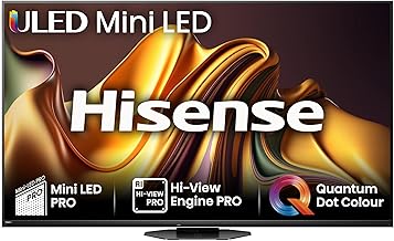 Hisense 65 Inch Mini-LED Smart TV 65U8NQTUK, Quantum Dot Colour, Dolby Vision IQ & Atmos, iMax Enhanced, 2.1.2 Channel Speakers and Vidaa OS with Freely, Youtube, Netflix and Disney+ (2024 Model)