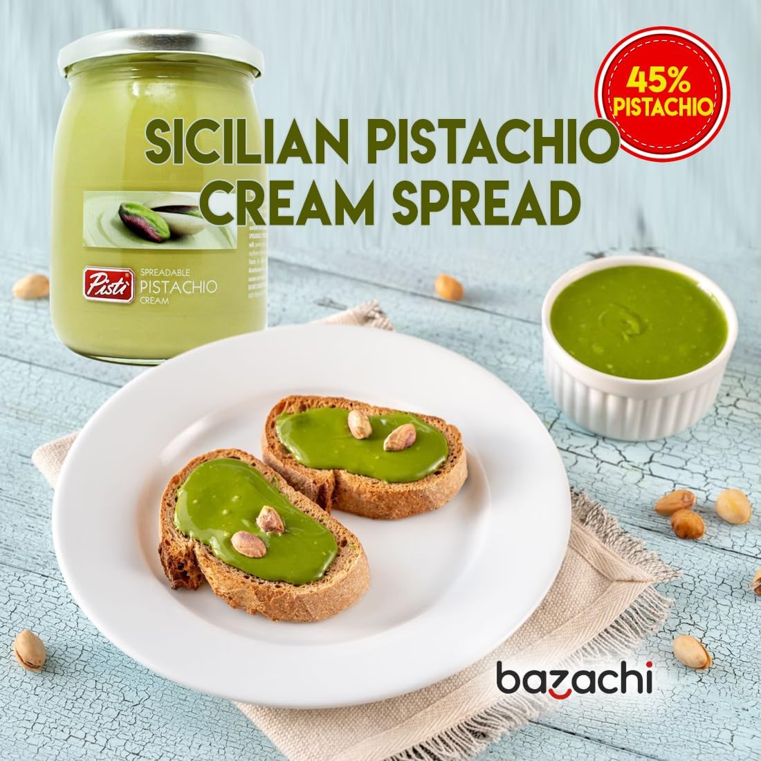 Pisti Sicilian Pistachio Cream Spread - 600g (pack of 1, 1, count)-2