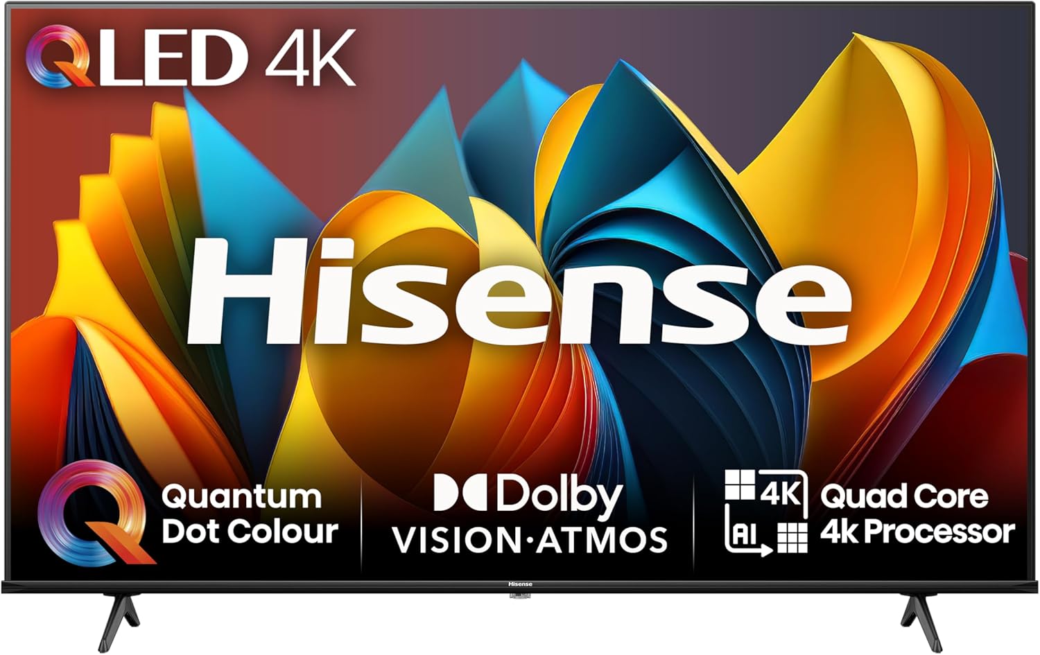 Hisense 65 Inch 4K QLED Smart TV 65E7NQTUK - Quantum Dot Colour, 4K AI Processor, Dolby Vision Atmos, Smooth Motion, Sports Mode, Vidaa OS with Freely, Youtube, Netflix and Disney+ (2024 Model)-0