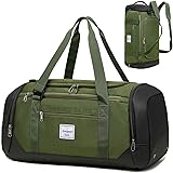 Laripwit Sports Gym Bag for Men, 40L Travel Duffle Bag with Shoe Compartment & Wet Pocket, Lightweight Duffel Bag Backpack Multipurpose Weekend Overnight Sports Holdall for Women, Green