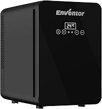 Enventor Mini Fridge 10 Litre / 15 Can, AC+12V DC Power Cooler and Warmer, LCD Temperature Display, Portable Mini Fridge for Bedrooms, Car, Travel, Drinks, Skincare (Black)