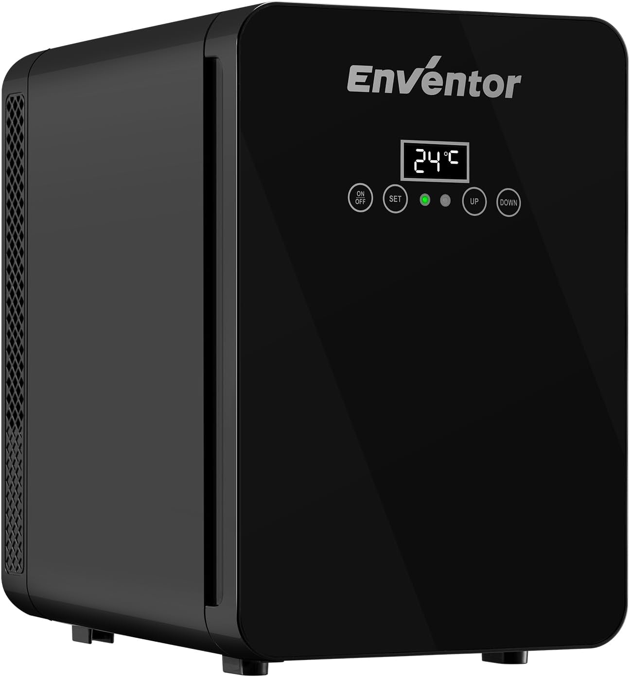 Enventor Mini Fridge 10 Litre / 15 Can, AC+12V DC Power Cooler and Warmer, LCD Temperature Display, Portable Mini Fridge for Bedrooms, Car, Travel, Drinks, Skincare (Black)-0