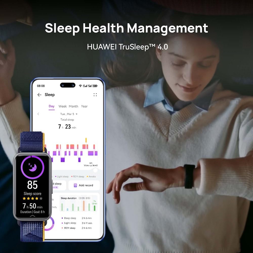 HUAWEI Band 9, Comfortable All-Day Wearing, Science-based Sleep Tracking, up to 14 days Battery life, Intelligent Brightness Adjustments, 100 workout modes, Compatible with iOS&Android-2