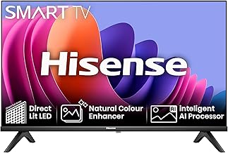 Hisense 40 Inch Smart TV 40A4NTUK - FHD Resolution, Natural Colour Enhancer, DTS Virtual:X & Dolby Audio, AI Sports Mode, VIDAA OS with Youtube, Netflix and Disney+ and Freeview Play (2024 Model)