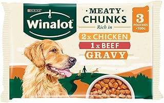 Winalot MEATY CHUNKS Chicken & Beef 12 x (3 x100g) PMP Pouches (in GRAVY)