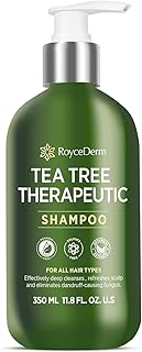 Roycederm Tea Tree Antifungal Shampoo: Folliculitis Shampoo for Dry Scalp, Dandruff, and Itchy Scalp - Clarifying shampoo with Tea Tree Oil, Paraben & Sulfate Free