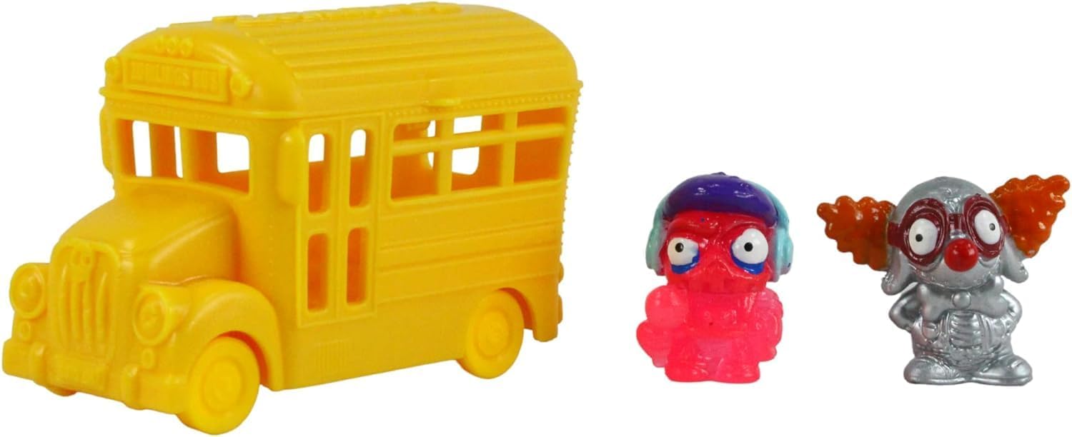 Toptoys2u Bargain Bundles Zomlings In The Town - Series 4 Zom-Mobiles - Red, Blue, & Yellow Buses - 2 Zomlings per Bus - Pack of 6-7