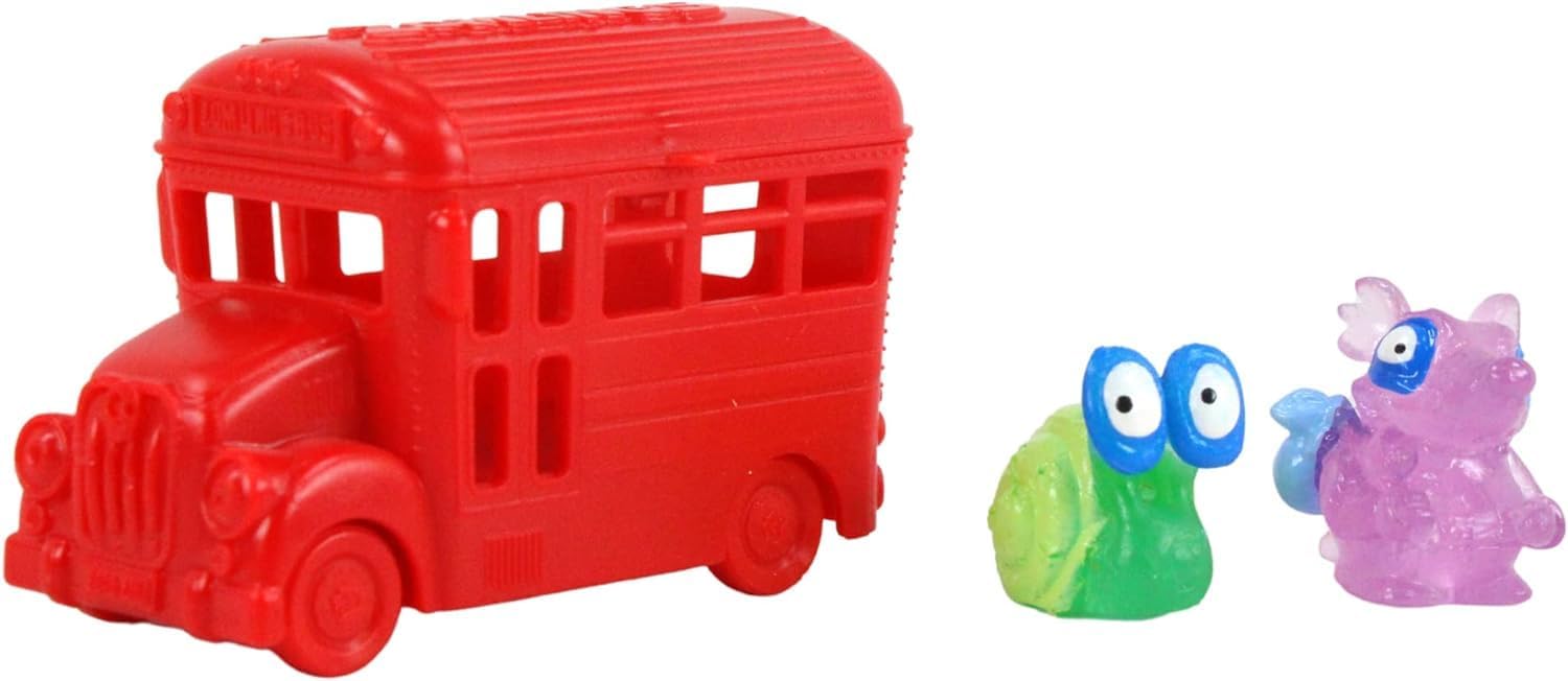 Toptoys2u Bargain Bundles Zomlings In The Town - Series 4 Zom-Mobiles - Red, Blue, & Yellow Buses - 2 Zomlings per Bus - Pack of 6-8