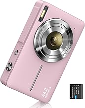 Digital Camera 1080P FHD Compact Camera 44MP Camera 16X Digital Zoom Simple Vlogging Camera Portable Digital Camera for Teen Students Seniors Beginner (Pink)