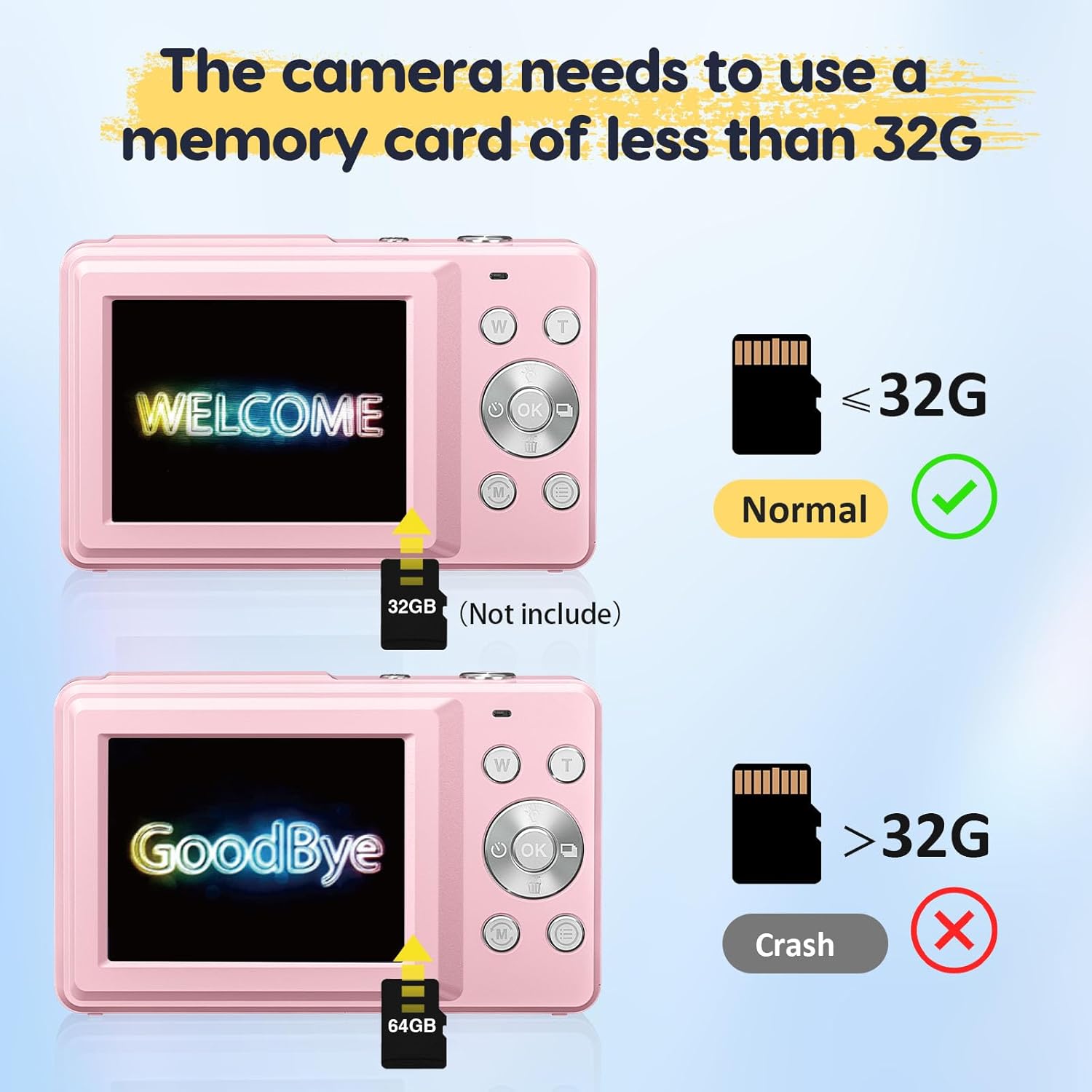 Digital Camera 1080P FHD Compact Camera 44MP Camera 16X Digital Zoom Simple Vlogging Camera Portable Digital Camera for Teen Students Seniors Beginner (Pink)-5