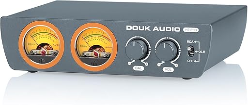 Douk Audio H7PRO TPA3255 Digital Hi-Fi Amplifier with Dual Channel VU Meter, 2-CH 300W x 2 Balanced XLR Audio Amp, Home Stereo Power Amplifier