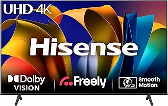 Hisense 55 Inch 4K Smart TV 55E6NTUK - Dolby Vision, Game Mode PLUS with 60Hz VRR ALLM, Smooth Motion, AI Sports Mode, Vidaa OS with Freely, Youtube, Netflix and Disney+ & Now TV (2024 Model)