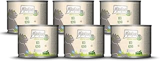 MjAMjAM Premium wet food for cats - naturally delicious - BIO beef, 6 pack (6 x 200g), grain-free with extra meat