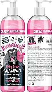 BUGALUGS Baby Fresh Dog Shampoo dog grooming shampoo products for smelly dogs with baby powder scent, best puppy shampoo baby fresh, shampoo conditioner, Vegan pet shampoo professional (625ml)