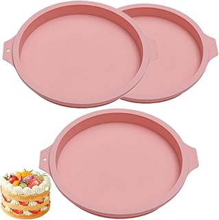 MEETOZ Rotundity Shape Silicone Cake Mold,Rotundity Cake Mould Pastry Baking Tray, Silicone Oven Safe Non-Sticky Baking Pan, for Home Kitchen DIY Baking (8in)