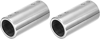 sourcing map 2Pcs Straight Pipe Fitting Connector, 316 Stainless Steel 2-Way Hand Rail Tube Connector 70mm Length, for 1"(25mm) OD Handrail Railing