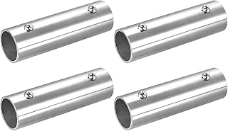 sourcing map 4Pcs Straight Pipe Fitting Connector, 304 Stainless Steel 2-Way Hand Rail Tube Connector 100mm Length, for 1"(25mm) OD Handrail Railing