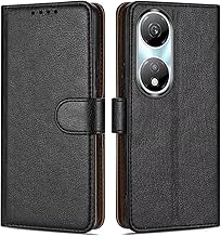 GAPlus For Honor 90 Smart/Honor X7b Phone Case - Leather Flip Folio Cover | Kickstand | Magnetic Closure | Money and Card Holder Wallet | Compatible with Honor X7b/ Honor 90 Smart Black