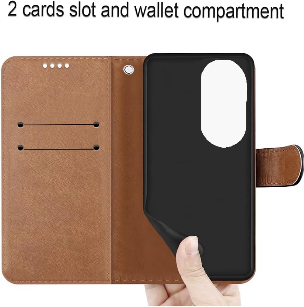 GAPlus For Honor 90 Smart/Honor X7b Phone Case - Leather Flip Folio Cover | Kickstand | Magnetic Closure | Money and Card Holder Wallet | Compatible with Honor X7b/ Honor 90 Smart Black-2