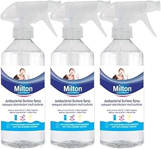 Milton Antibacterial Surface Spray Sterilising Fluid Antiseptic Cleaner 500ml Pack of 3 with Welari Thank You Card | (3pack) (3 x 500ml)