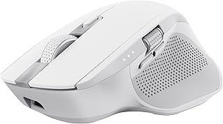 Trust Ozaa+ Multidevice Wireless Mouse Bluetooth + 2.4GHz, Programmable Silent Mouse, Side Scroll Wheel, 60% Recycled Plastics, Rechargeable Bluetooth Mouse for Laptop PC Computer Mac - White