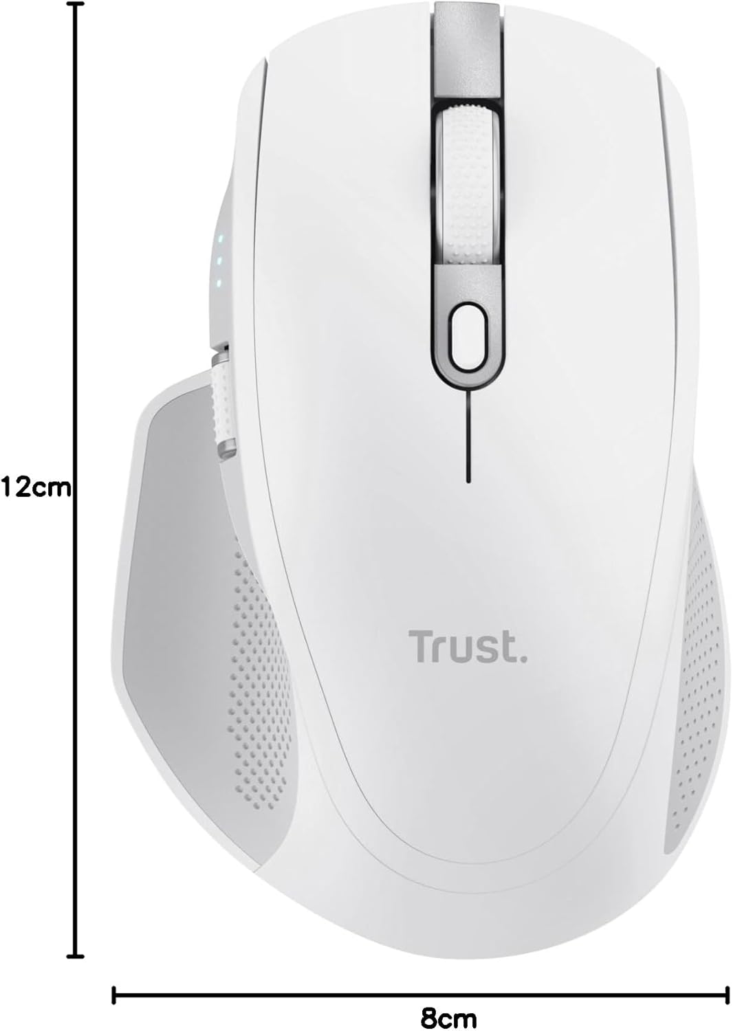 Trust Ozaa+ Multidevice Wireless Mouse Bluetooth + 2.4GHz, Programmable Silent Mouse, Side Scroll Wheel, 60% Recycled Plastics, Rechargeable Bluetooth Mouse for Laptop PC Computer Mac - White-15