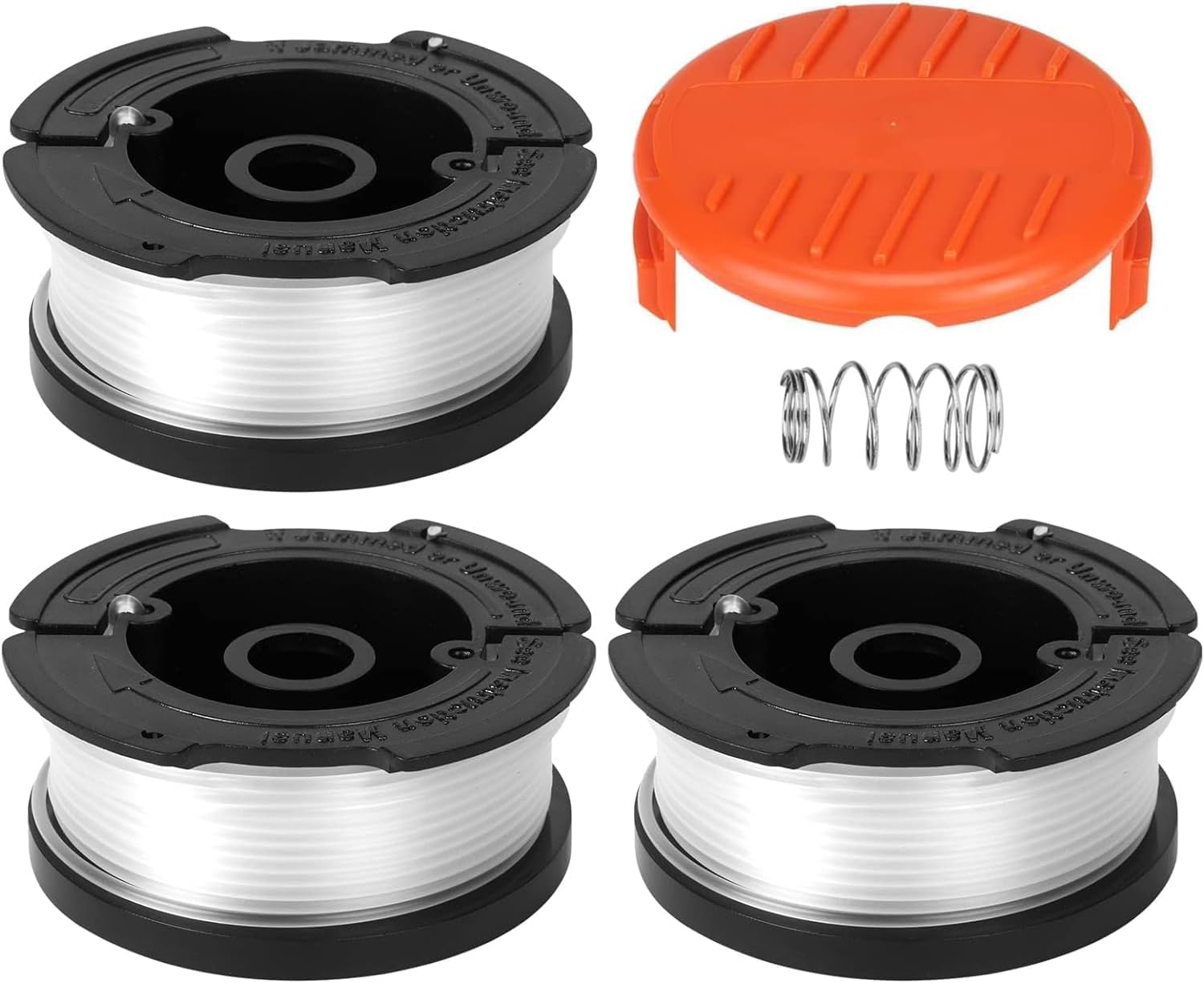 CKCSHI 3pcs Spool Trimmer Spool & Line Compatible with Black Decker Replace AF-100 ST5530-GB GLC3630L20-GB STC1820PC-GB BESTA530-GB BESTA525-GB (With 1 Cap,1 Spring)-0