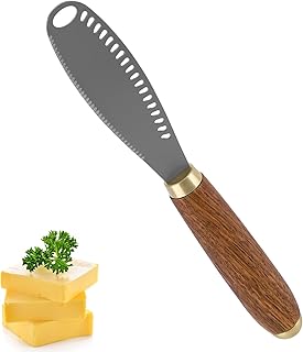 LTXDJ Butter Knife Spreader, 3 In 1 Stainless Steel Butter Spreader with Serrated Edges Butter Curler Butter Knives for Cutting and Spreading Butter Cheese Jams Jell