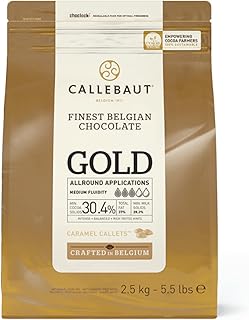 Callebaut | Gold 30.4% Finest Belgian Caramel Chocolate Couverture Callets | 1x2.5kg