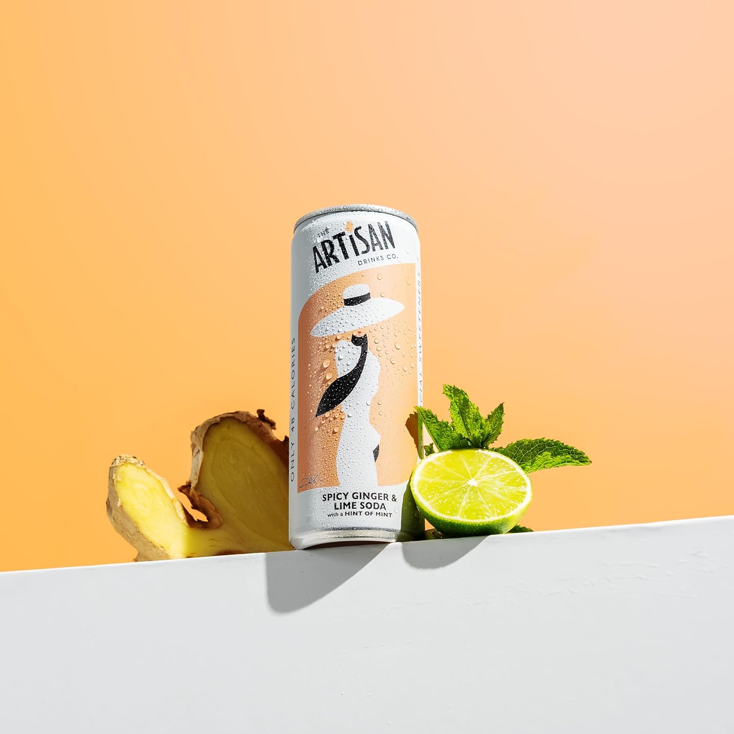 Spicy Ginger & Lime Soda with a hit of Mint by the Artisan Drinks Company - 250mlx12 Cans - Natural Ingredients - 48 Calories per Can - No Artificial Sweetners - An Adult Soft Drink-3