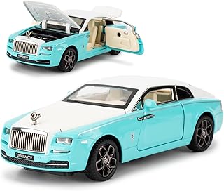 imtfzct 1/32 Rolls Royce Phantom Car Model, Sound and Light Toy Car with Pullback Function, Suitable for Collection Casting Zinc Alloy Car Model, Gift for Kids (Blue)