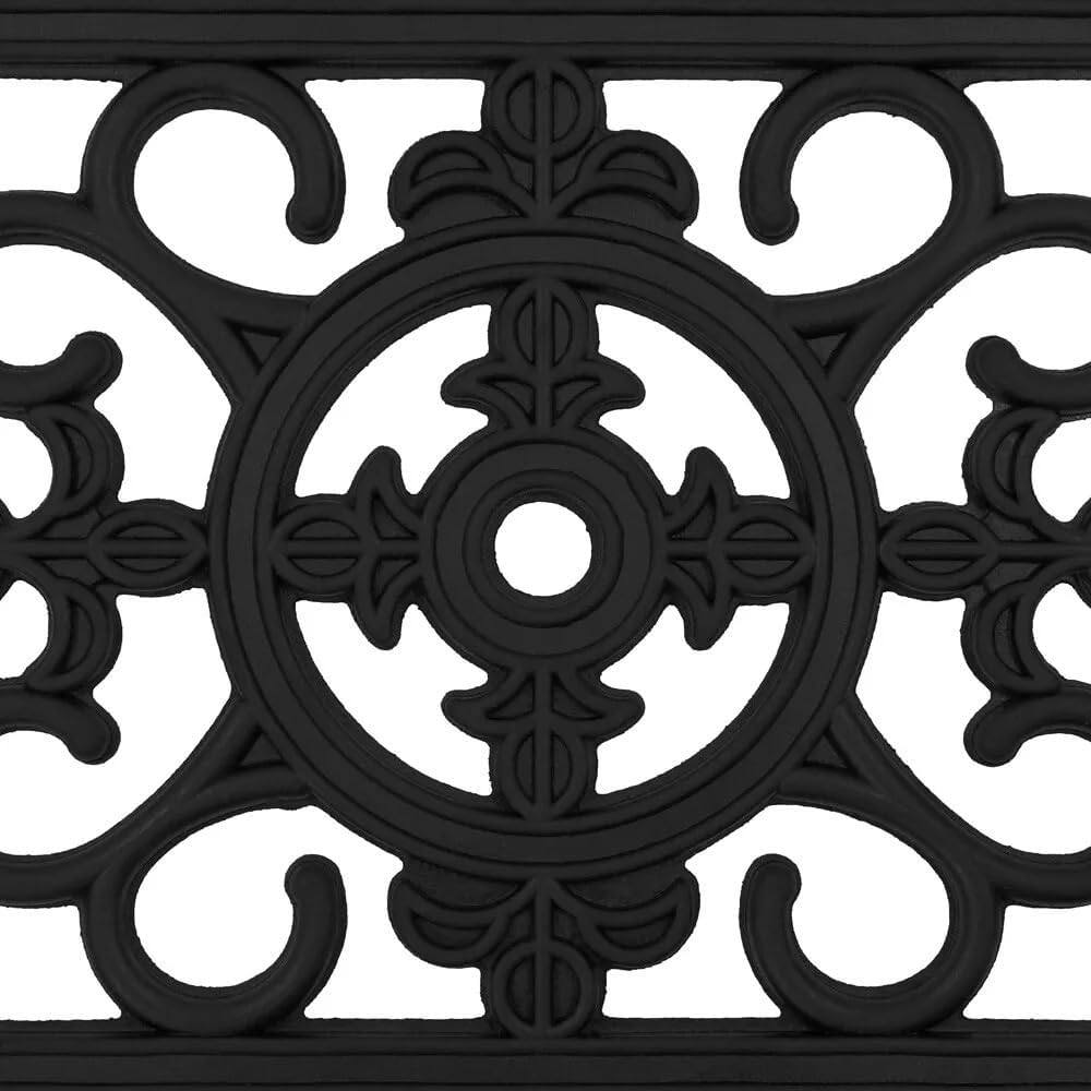 simpa Heavy Duty Rubber Door Mat - Single Large Mat 120cm (L) x 45cm (W). Wrought Iron Style Design.-7