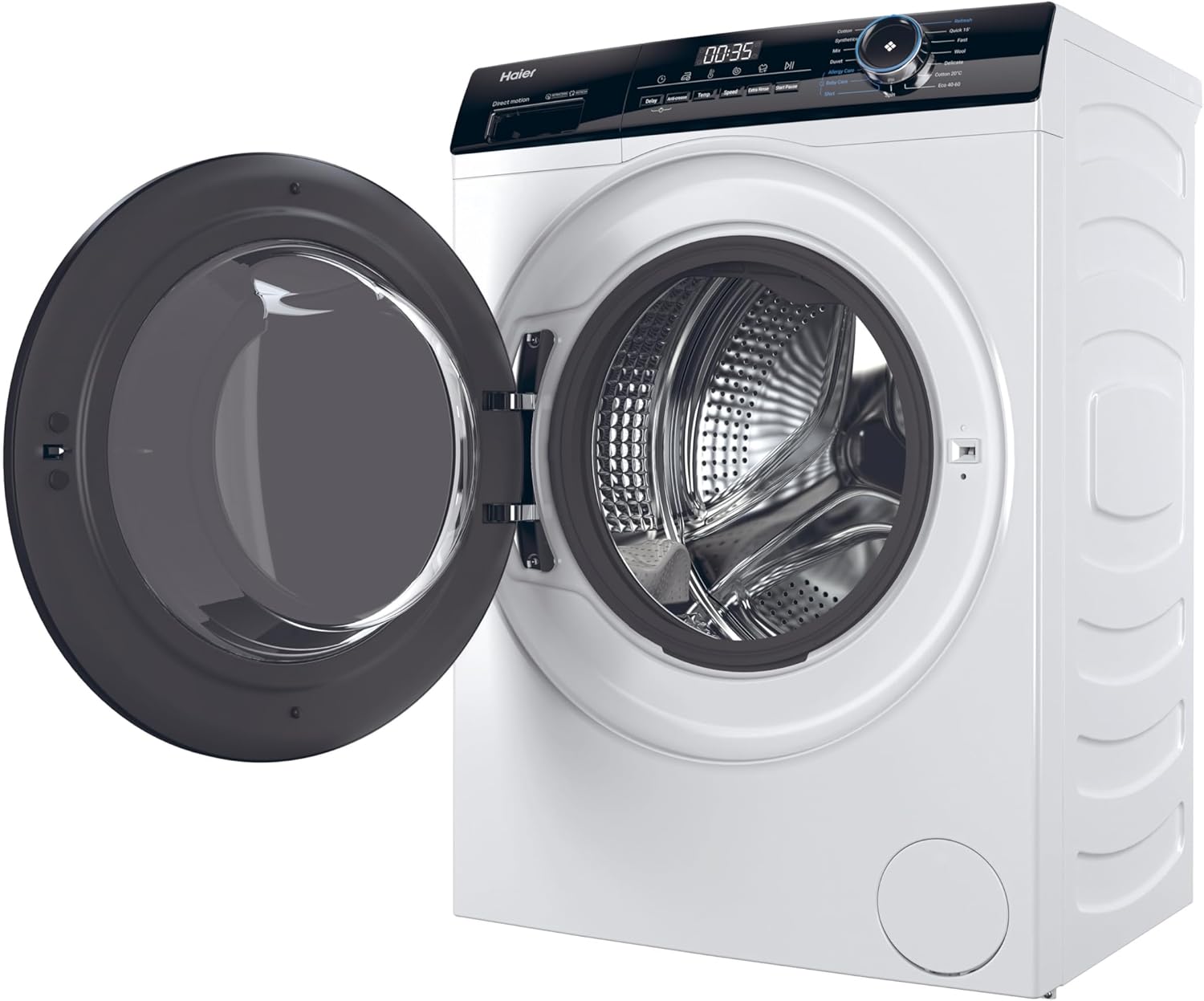 Haier HW90-B16939-UK Freestanding Washing Machine with LED Display, 9kg Load, 1600RPM, Direct Motion, White, A Rated-3