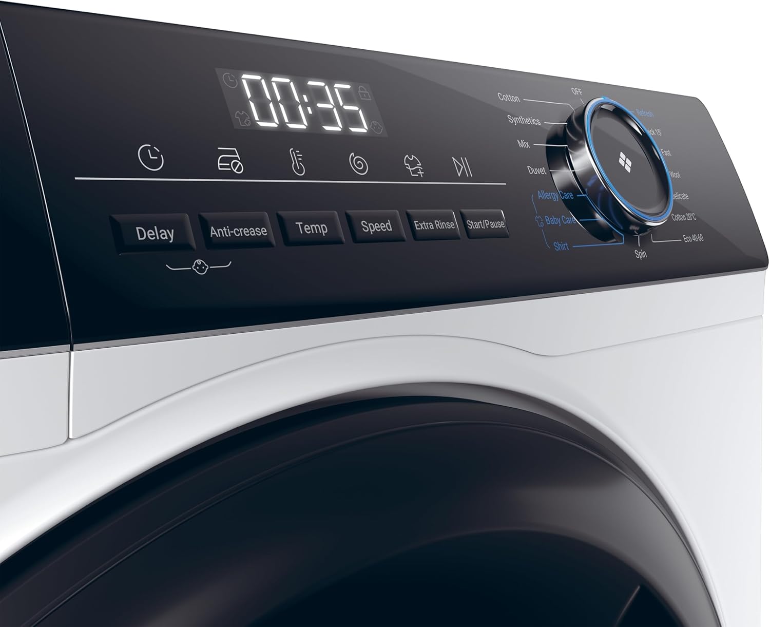 Haier HW90-B16939-UK Freestanding Washing Machine with LED Display, 9kg Load, 1600RPM, Direct Motion, White, A Rated-4