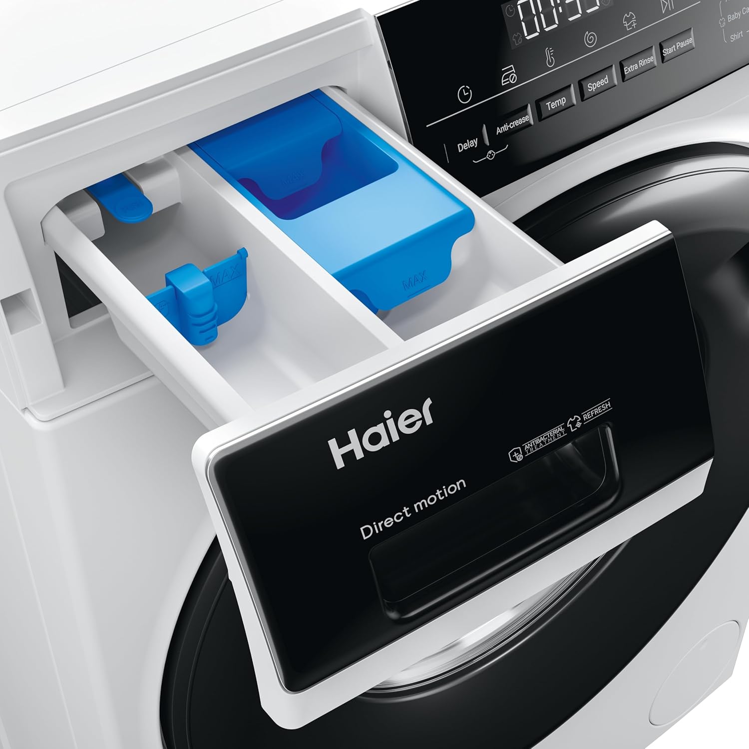 Haier HW90-B16939-UK Freestanding Washing Machine with LED Display, 9kg Load, 1600RPM, Direct Motion, White, A Rated-6