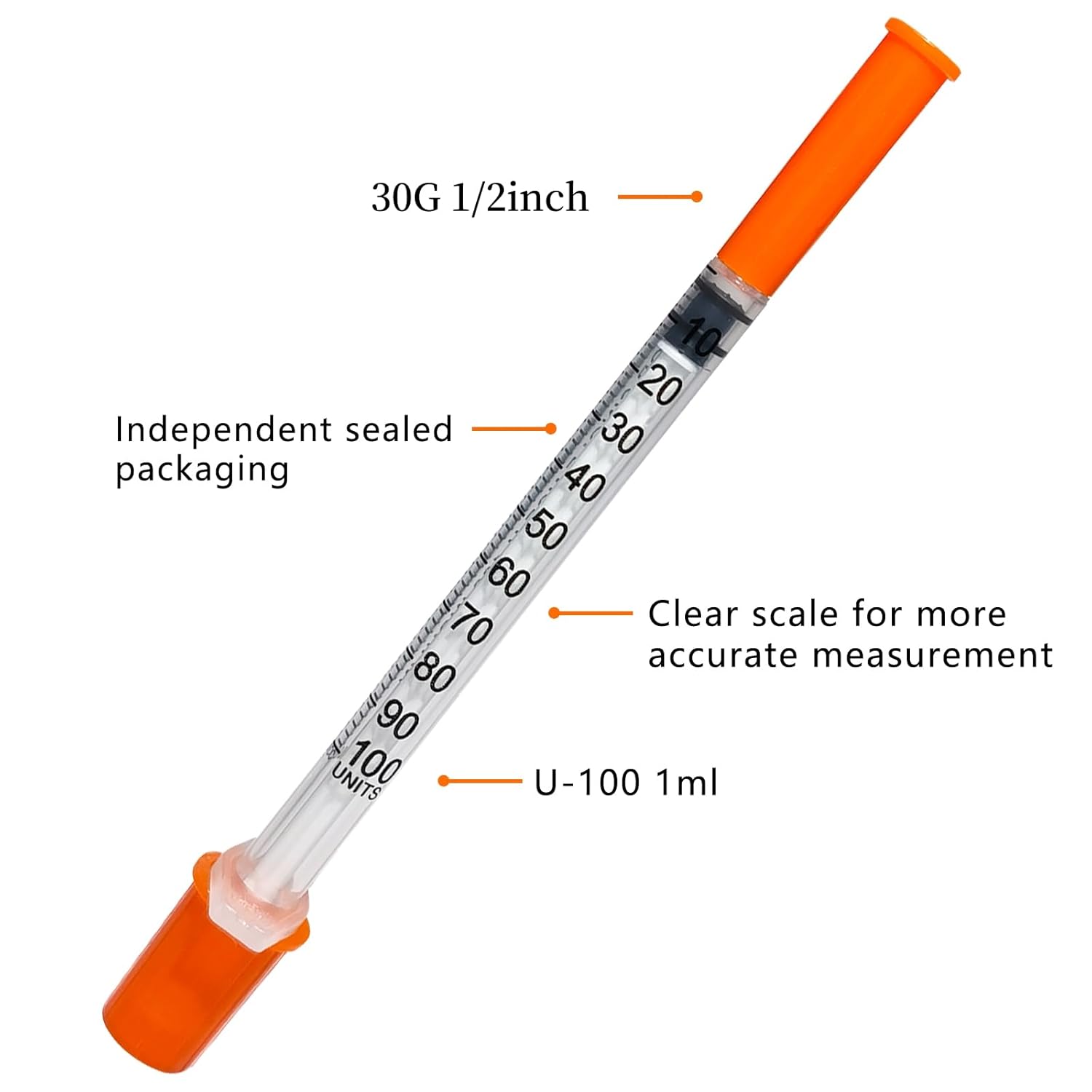 Welrenxi 30Pack 1ml/cc Lab Disposable Plastic Pipettes 30Ga (0.3 x 13 mm), Individually Sealed-1