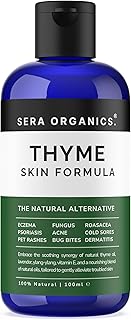 Thyme Oil Blend - For Eczema, Psoriasis, Dermatitis, Rosacea & Cold Sores - Soothes Itching & Irritation Suitable for Sensitive Skin Made In The UK (100ml) All Natural By Sera Organics