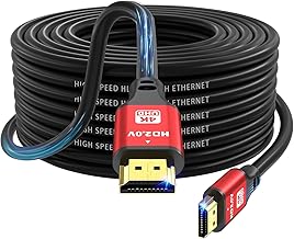 jojobnj 4K HDMI Cable 15m, High Speed HDMI 2.0 Cord 4K@60Hz 18Gbps, Ultra HD,Ethernet Audio Return,Video 4K,1080p,3D,Arc, HDR Compatible with Xbox,PS5/PS4,HDTV,Laptop ect(Red)