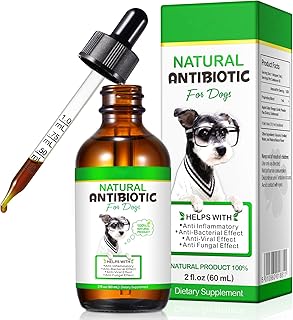 Dog Antibiotics,Antibiotics for Dogs, Natural Dog Antibiotics Supports Dog Allergy & Itch Relief, Yeast Infection Treatment for Dogs Dog Supplies Antibiotics Bacon Flavor - 60ml (60ml)