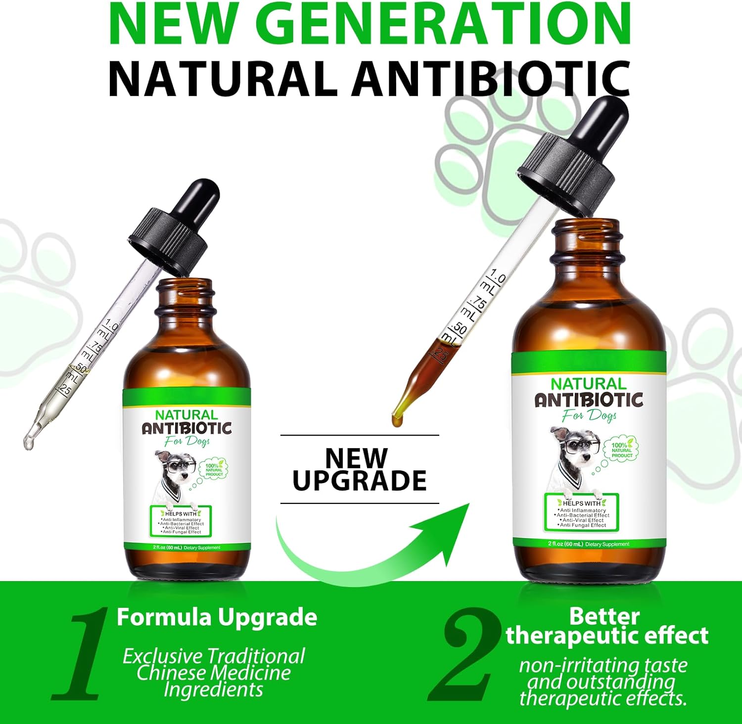 Dog Antibiotics,Antibiotics for Dogs, Natural Dog Antibiotics Supports Dog Allergy & Itch Relief, Yeast Infection Treatment for Dogs Dog Supplies Antibiotics Bacon Flavor - 60ml (60ml)-7