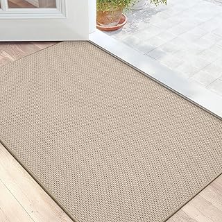 DEXI Door Mats Indoor 61 x 92 cm, Non-slip Washable Entrance Rug, Absorbent Doormats Inside Floor Mat for Entryway, Muddy Shoes & Paws, Beige