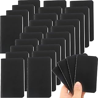 Haconba 24 Pack 2.5'' x 4'' Mini Notebooks Bulk Black Small Pocket Memo Notepads for School Office Home Supplies