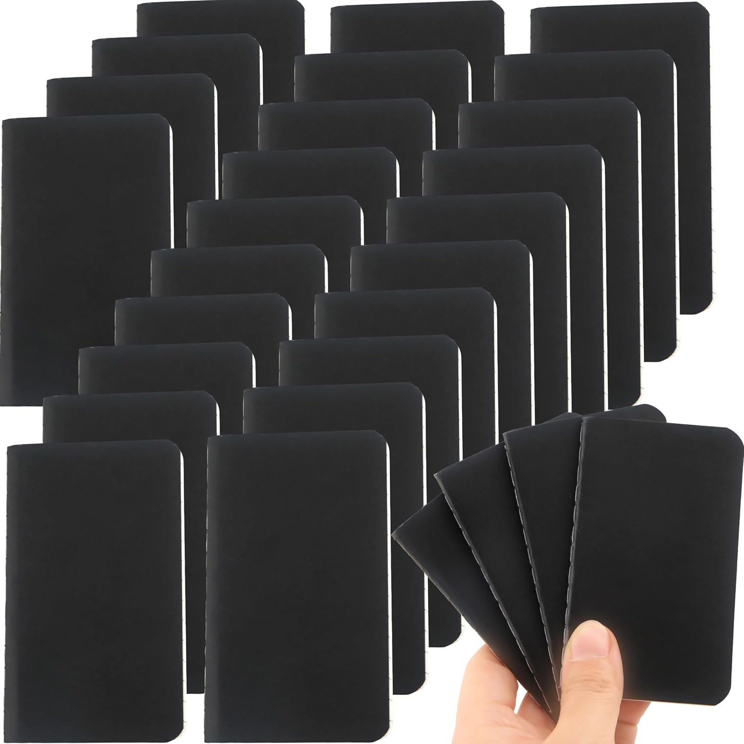 Haconba 24 Pack 2.5'' x 4'' Mini Notebooks Bulk Black Small Pocket Memo Notepads for School Office Home Supplies-0