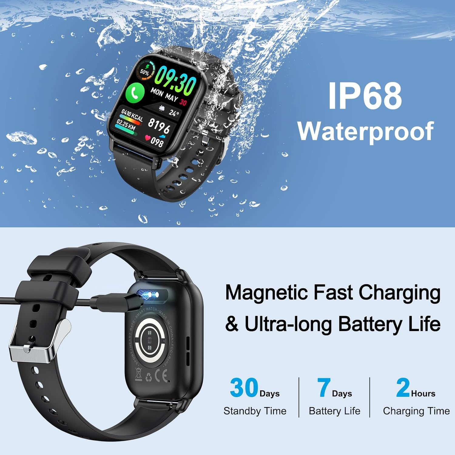 Smart Watch for Men Women Answer/Make Calls - 1.85" HD Touch Screen Smart Watches with Heart Rate Sleep Monitor - 112 Sports Modes - Fitness Tracker - IP68 Waterproof Smartwatch for Android iOS-5